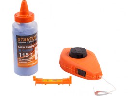 Шнур разметочный 30 м с мелом и уровнем STARTUL STANDART
