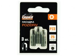 Насадка крестообразная PZ2 25 мм 3 шт GEPARD