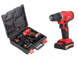 Аккум. дрель-шуруповерт WORTEX в чемодане (2 скор., шурупы до 8 мм)