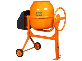 Бетоносмеситель ECO CM-125 (Объём 125 л., 650 Вт., 230 В., вес 43 кг., педаль для опрокидывания)