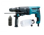 Перфоратор MAKITA HR 2611 FT (X5) в чем. + система пылеудаления (800 Вт, 2.9 Дж, 3 реж., патрон SDS-plus, быстросъемн., БЗП в комплекте, вес 3.2 кг) ( (HR2611FT(X5))
