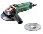 Одноручная углошлифмашина BOSCH PWS 850-125 в чем. + алмазный диск (850 Вт, диск 125х22 мм, вибро, без регул. об.) (06033A2704)