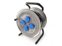 Удлинитель на катушке 40м (4 роз., 3.7кВт, метал. катушка, з/к, IP44, КГ) Союз (3,7кВт; провод 3х1,5мм2; степень защиты: IP44; з/к - с заземляющим кон (481S-3904)