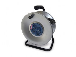 Удлинитель на катушке 50м (4 роз., 3.7кВт, метал. катушка, з/к, ПВС) Союз (3,7кВт; провод 3х1мм2; з/к - с заземляющим контактом) (482S-4375)