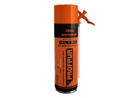 Пена монтажная бытовая всесезонная PROFPUR Ultra (500мл) (Выход до 25л) (БелИНЭКО)