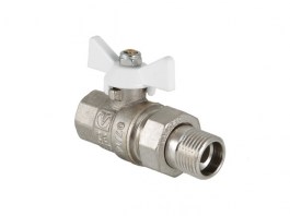 Кран шар. BASE с полусгоном 3/4« вн.-нар. белая рукоятка VALTEC (VT.227.NW.05)