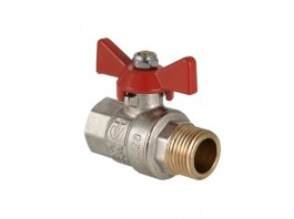 Кран шар. BASE, рукоятка бабочка 1/2« вн.-нар. VALTEC (VT.218.N.04)