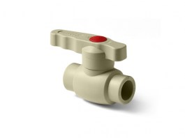 Шаровой кран со стандартным проходом полипропил. PP-R Серый 25мм. PRO AQUA (PA44010G)