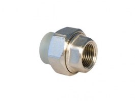 Муфта полипропил. комбинированная разъемная (американка) PPR НР Серая 32-1 PRO AQUA (PA21018G)